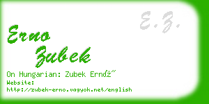 erno zubek business card